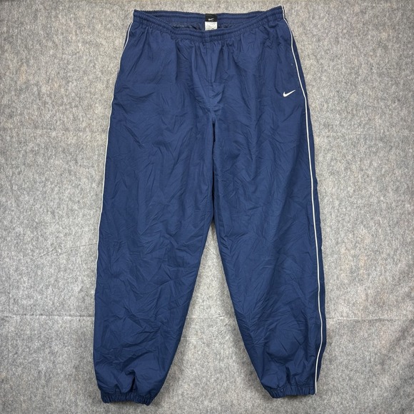 Nike Other - Vintage Y2K Nike Team Jogger Track Pants Men's XL Blue Striped Swoosh Pockets